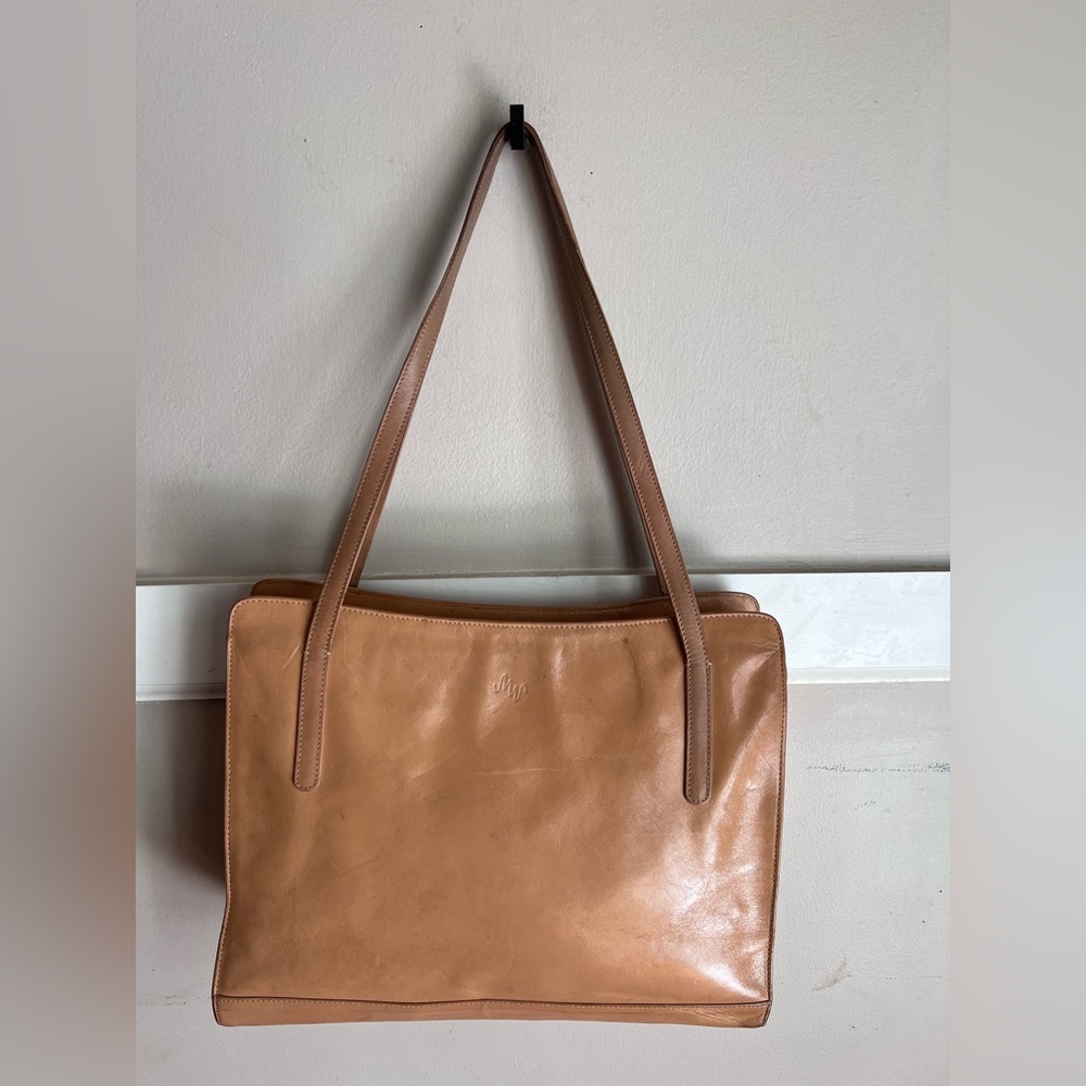 Monsac Tan Leather Shoulder Bag